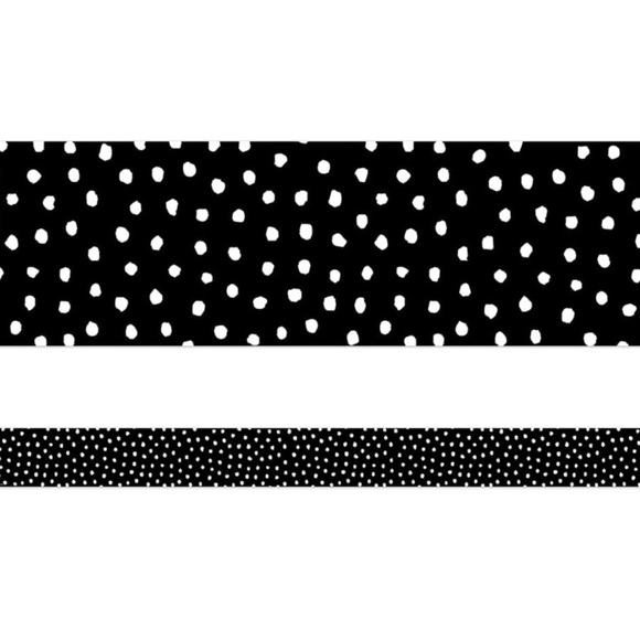 NWT Bulletin Board Boarders Messy Dots on Black - Picture 4 of 6